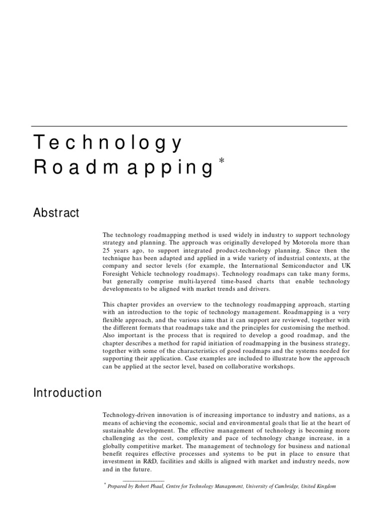 TechnologyRoadmapping | PDF