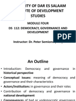 UDSM Module on Democracy, Governance and Development