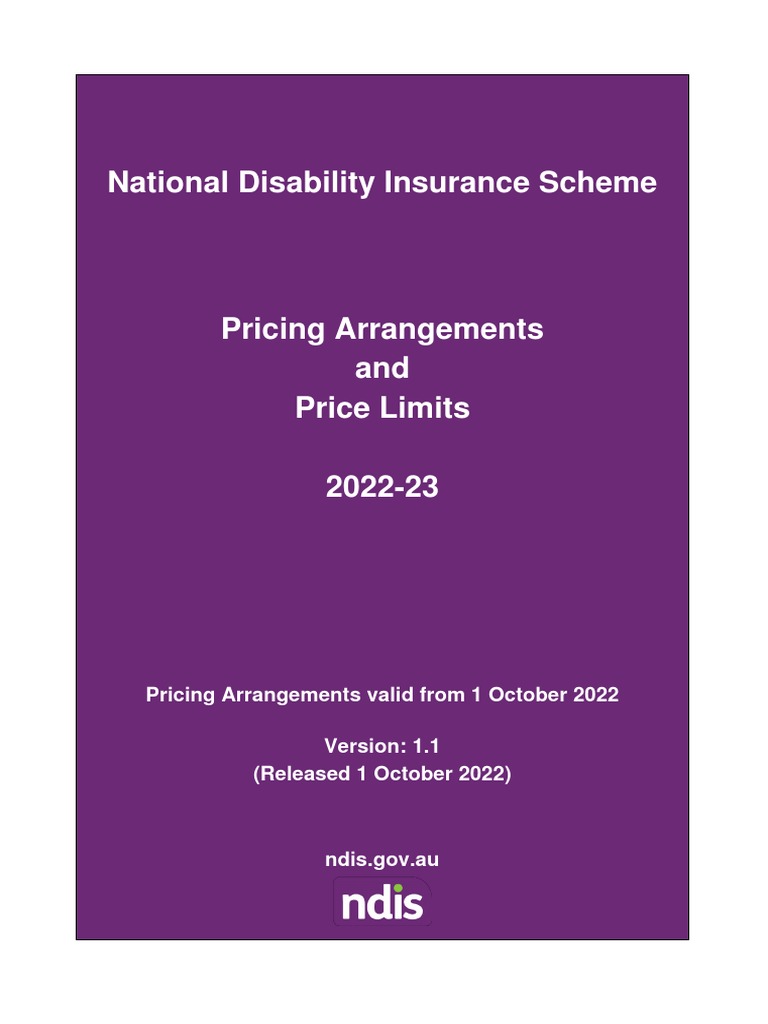PB NDIS Pricing Arrangements and Price Limits 202223 PDF PDF