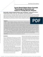 Influence of Different Small Sided Game Formats On Physical and Physiological Demands and Physical Performance in Young Soccer Players PDF