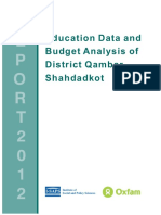 Education Data and Budget Analysis of District Qambar Shahdadkot