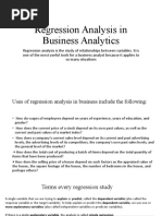 Regression Analysis in Business Analytics