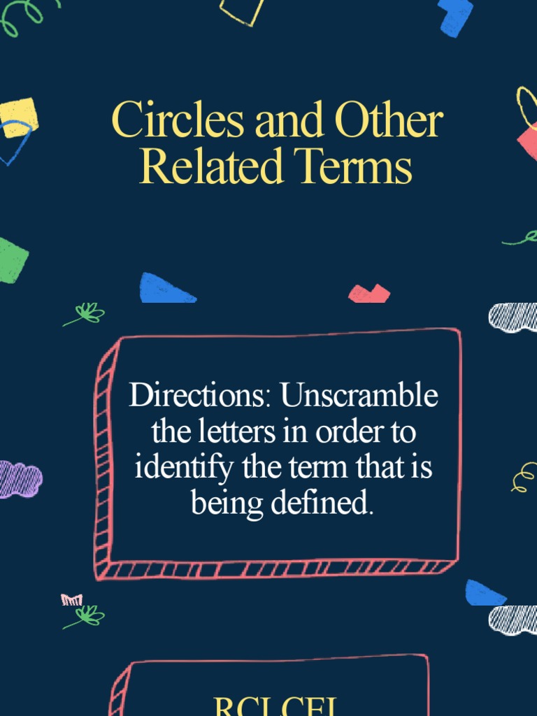 Circle Terms and Definitions Guide | PDF
