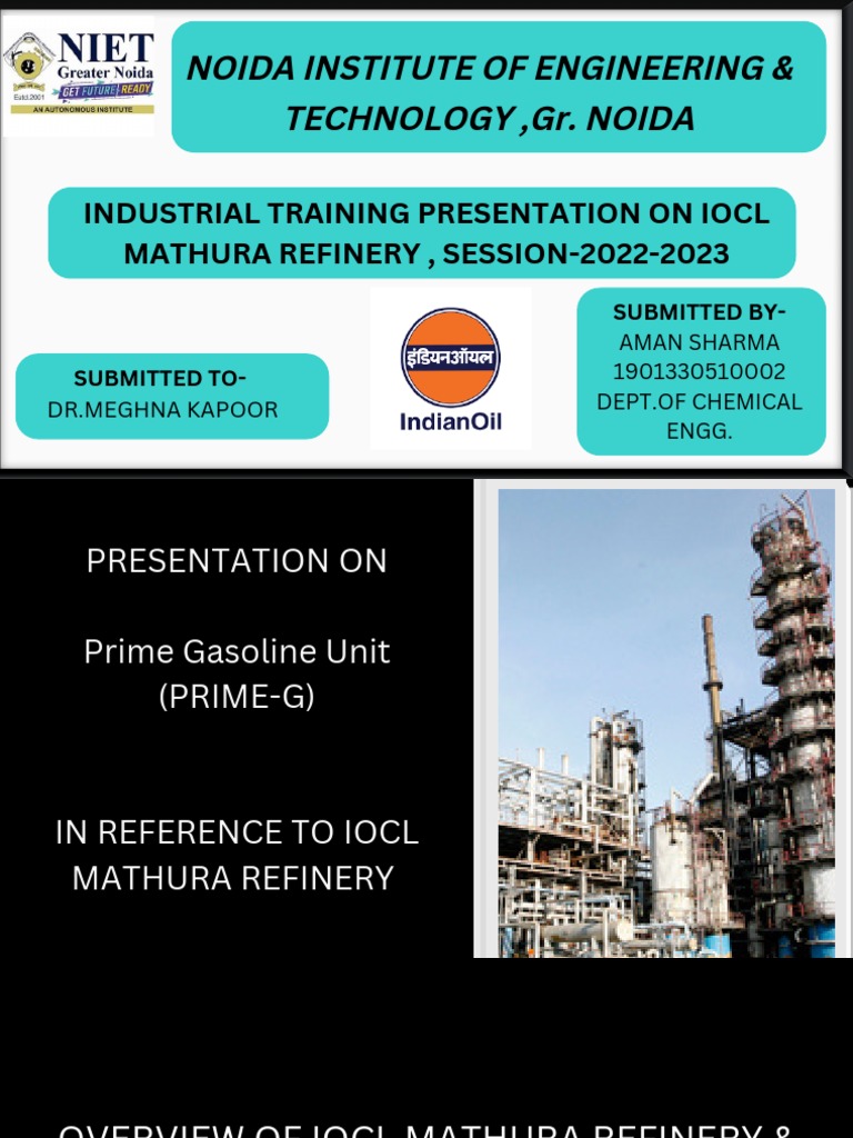 Presentation On Sulphur Recovery Unit (Sru) in Reference To Iocl