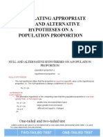 Formulating Appropriate Null and Alternative Hypotheses On A Population Proportion