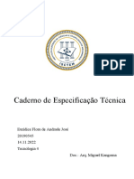 Caderno de Especificação Técnica Eurídice José