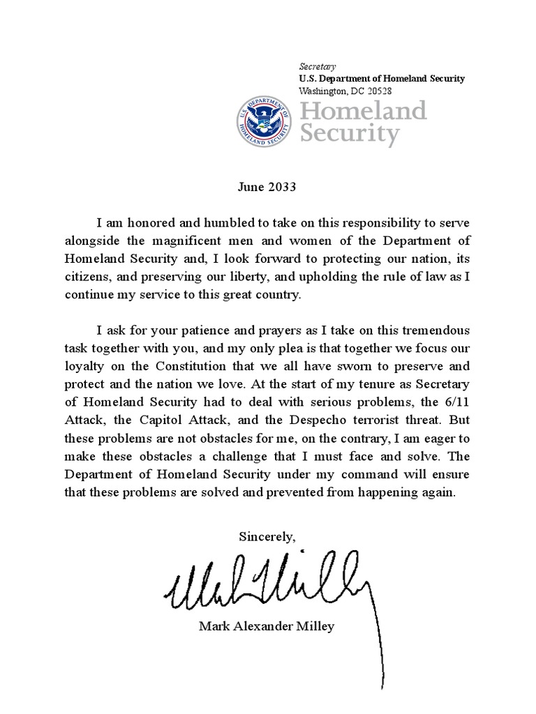 Secretary of Homeland Security 1 PDF