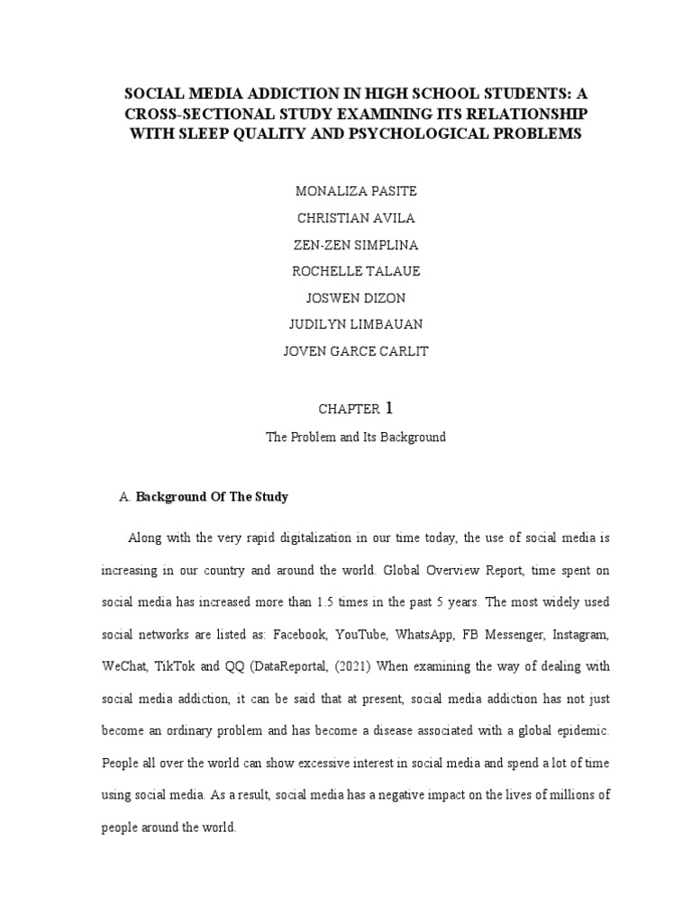 Social Media Addiction in High School Students 1 PDF Social Media