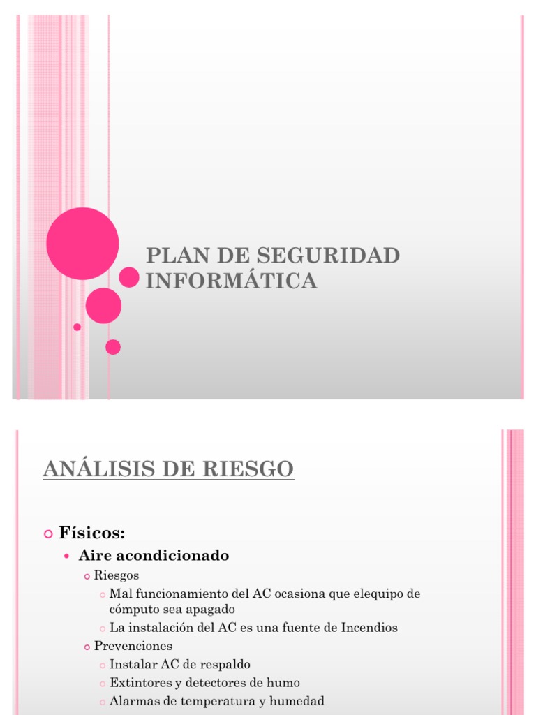 Plan de Seguridad Informática | PDF | La seguridad informática | Seguridad