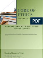 CODE OF ETHICS For LIBRARIANS