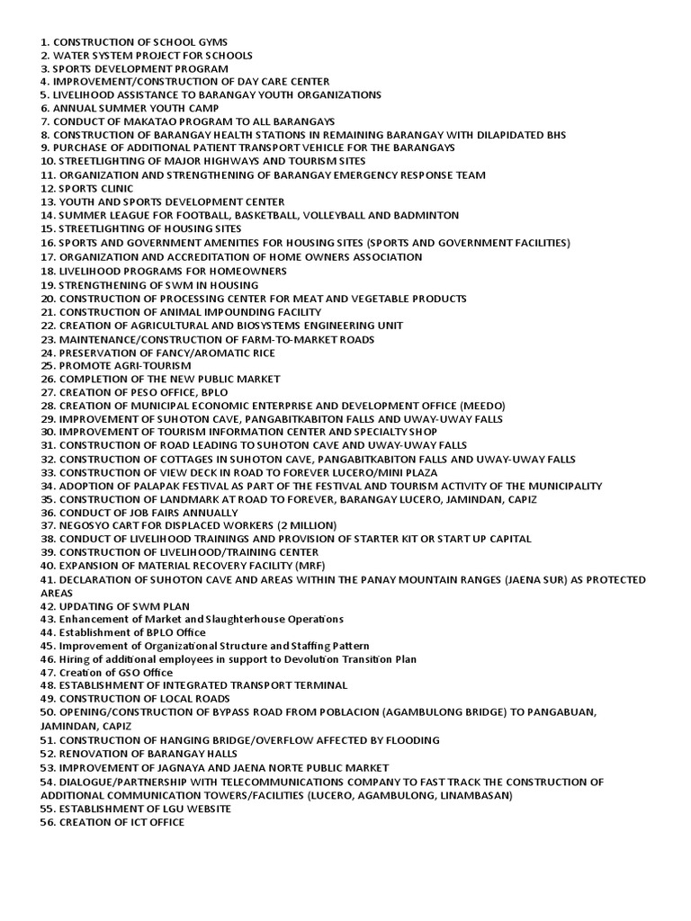 Future Plans List | PDF | Economies