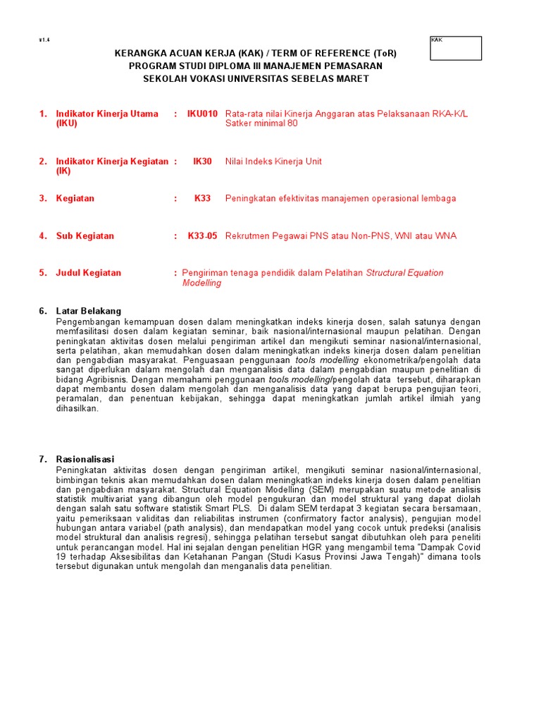 Template Kak-Rab SV Uns v1.4 | PDF | Bisnis