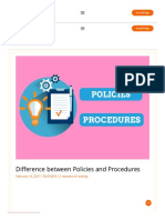 Difference Between Policies and Procedures