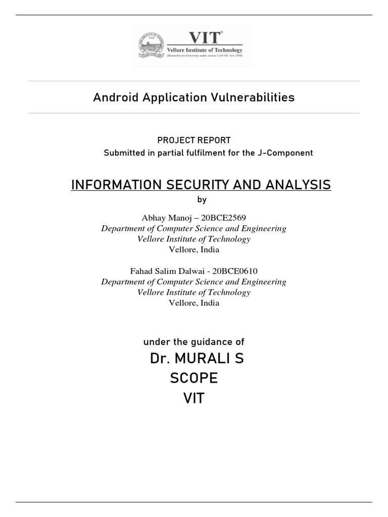 Android App Security Vulnerabilities Report | PDF | Mobile App | Security