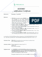 Seismic Qualification Certificate