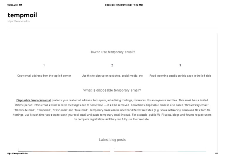 Disposable Temporary Email - Temp Mail7 | PDF