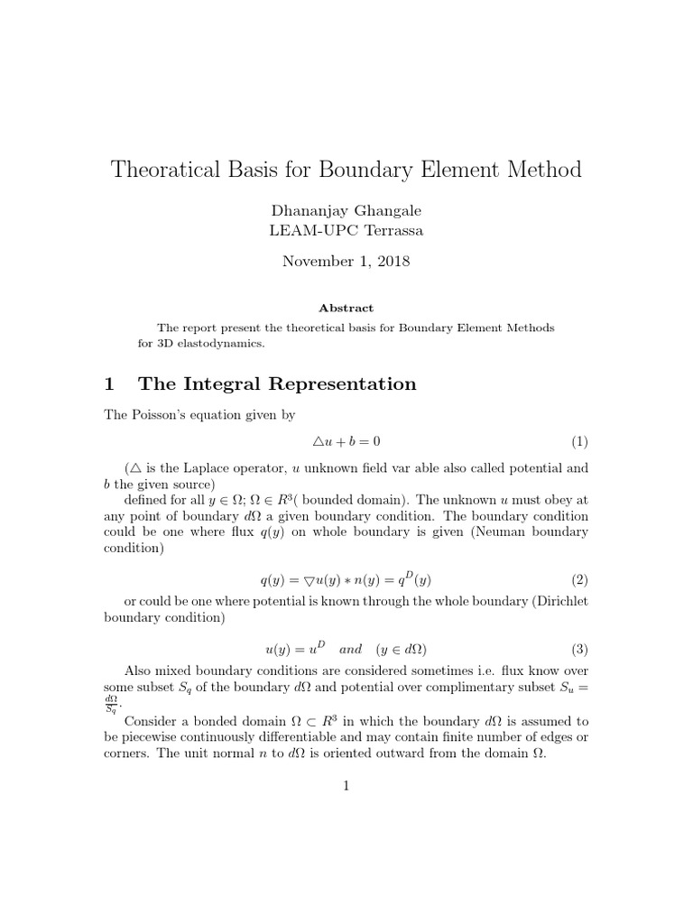 Theoretical Basis of Boundary Element Method | PDF | Boundary Value ...