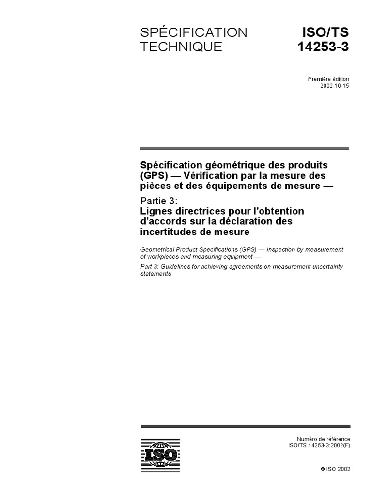 Iso 14253-3 02 | PDF | Organisation internationale de normalisation ...