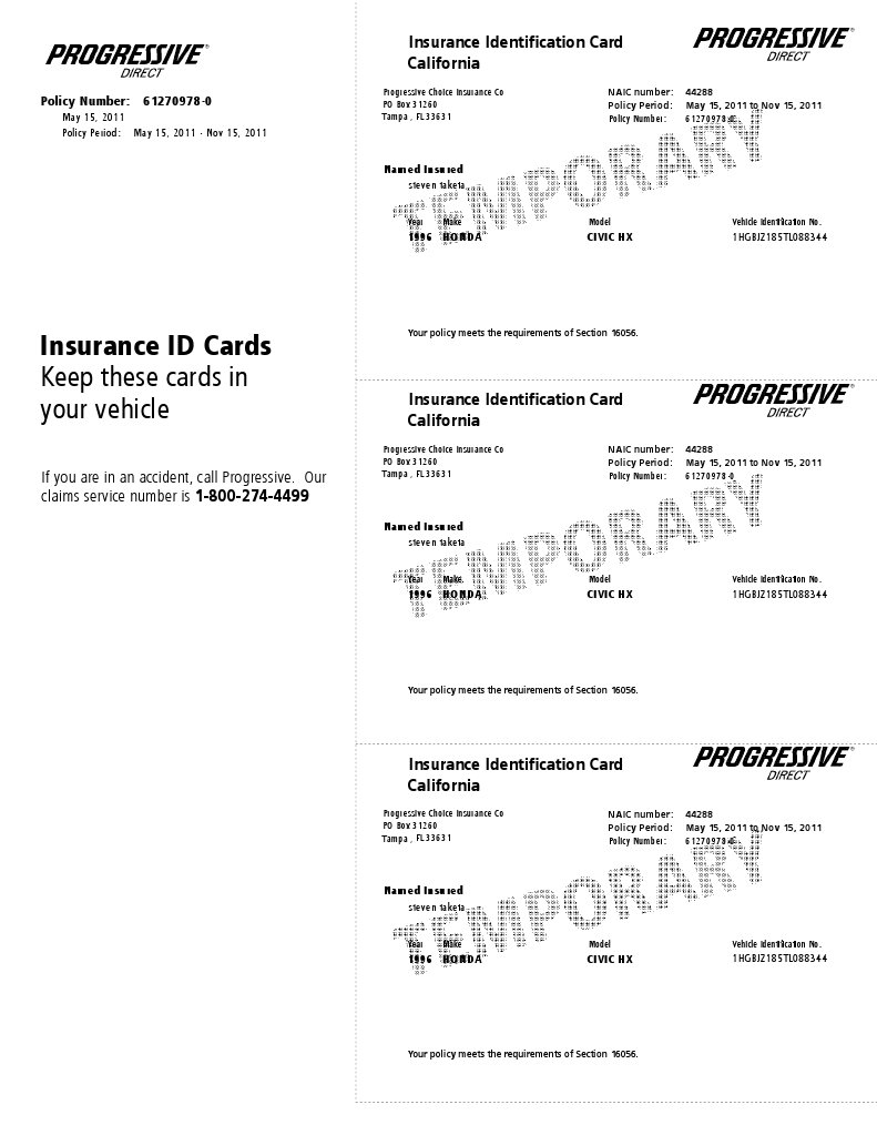 Insurance ID Cards Keep These Cards in Your Vehicle Insurance