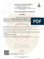 Certidão de Antecedentes Criminais da PCDF