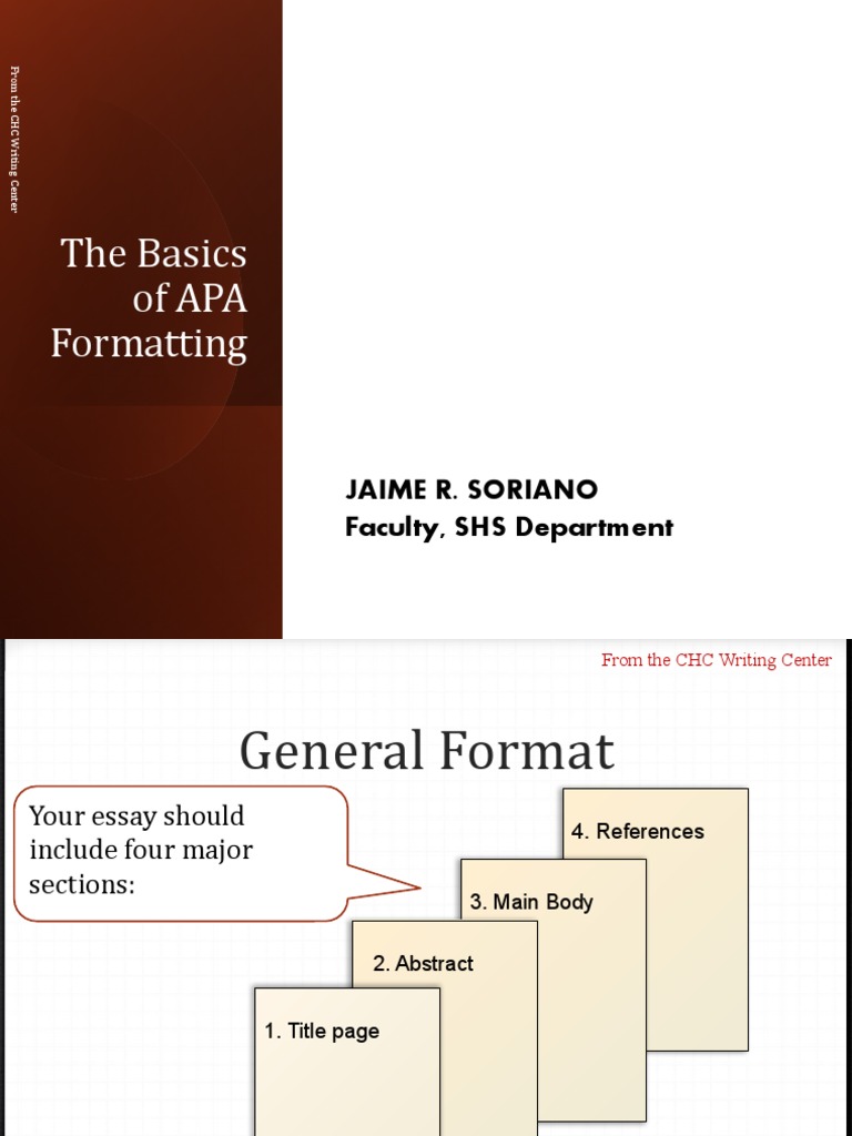 Basic APA Formatting PDF Citation Bracket