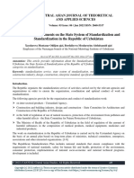 Categories of Documents On The State System of Standardization and Standardization in The Republic of Uzbekistan