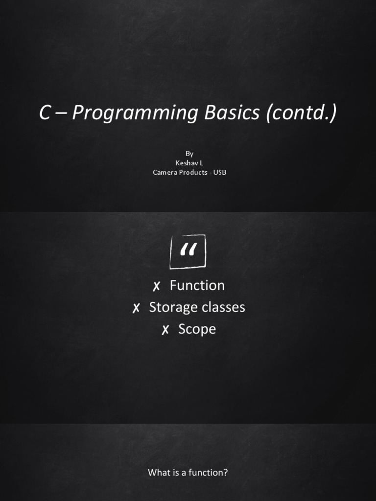 C - Basics - Ii | PDF | Scope (Computer Science) | Parameter (Computer ...