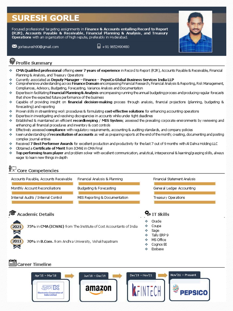 Resume-Suresh Kumar. | PDF | Accounts Payable | Audit
