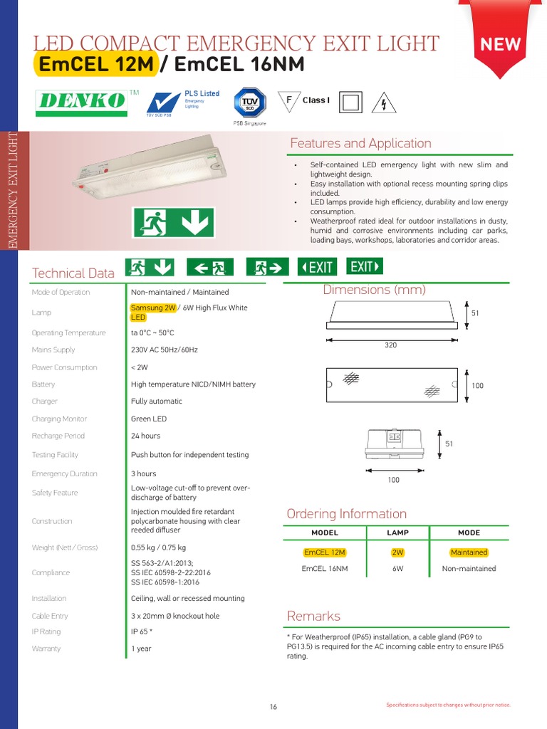 Denko Exit Light WM | PDF | Battery Charger | Electrical Engineering