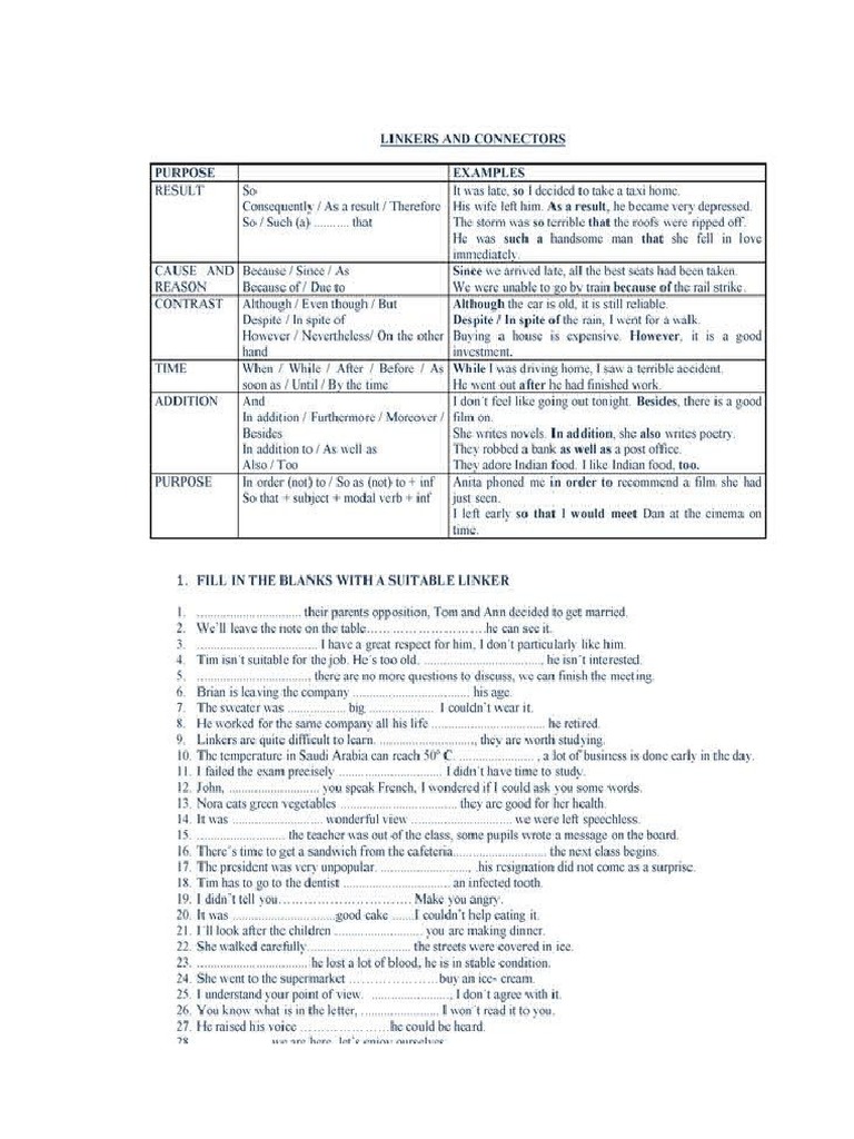 Linkers and Connectors | PDF
