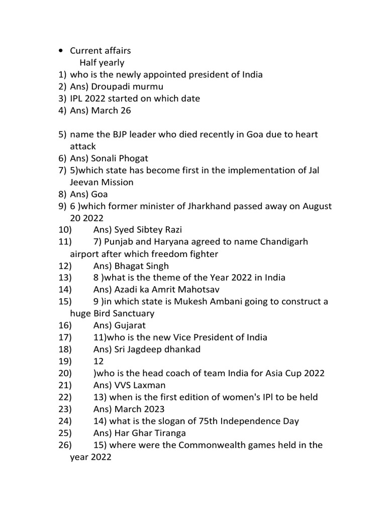 GK Current Affairs PDF