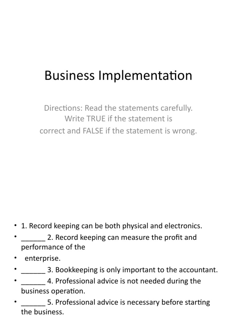 Business Implementation 8 PDF Business Entrepreneurship