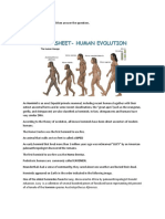 HUMAN EVOLUTION Text and Questionnaire