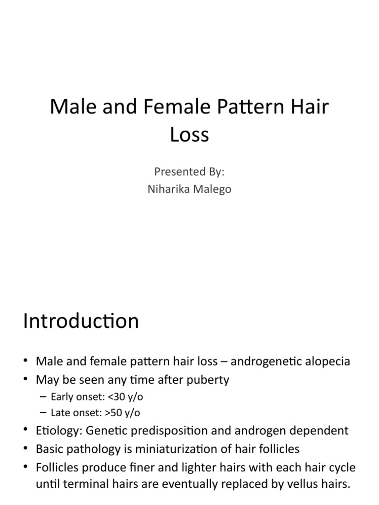 Male and Female Pattern Hair Loss PDF Hair Loss Integumentary System
