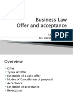 Business Law: Offer, Acceptance, Types of Offer