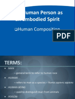 Human Person As An Embodied Spirit
