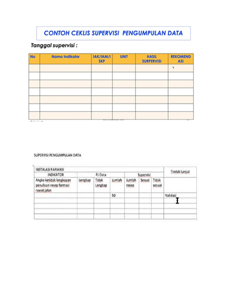 Contoh Form Supervisi Dan Validasi | PDF
