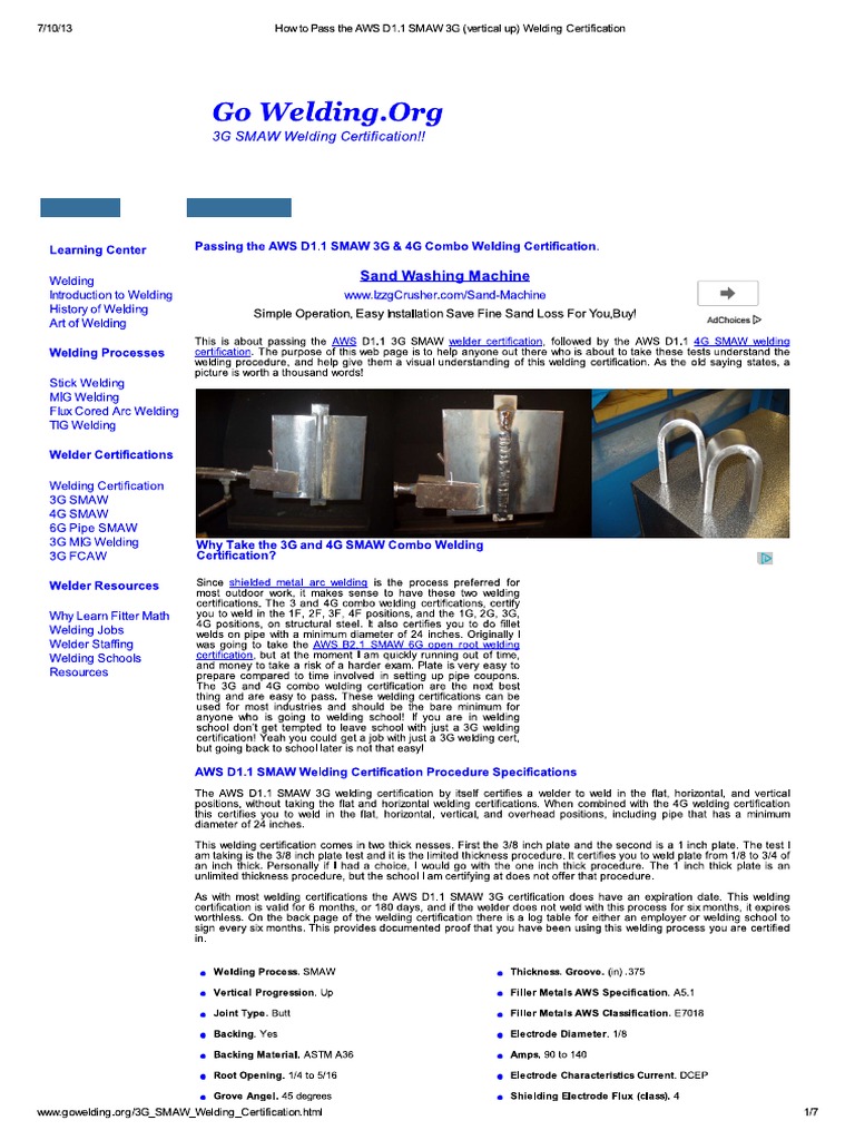 How To Pass The AWS D1 1 ) Welding Certification PDF
