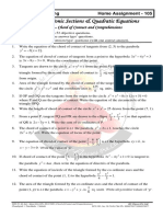 Conic Sections & Quadratic Equations Worksheet