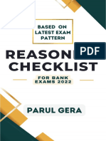 Reasoning Checklist 142 PDF 2022 by Parul Gera