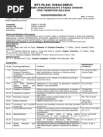 CHEM F111 - General Chemistry - I Sem 2022-2023 HO