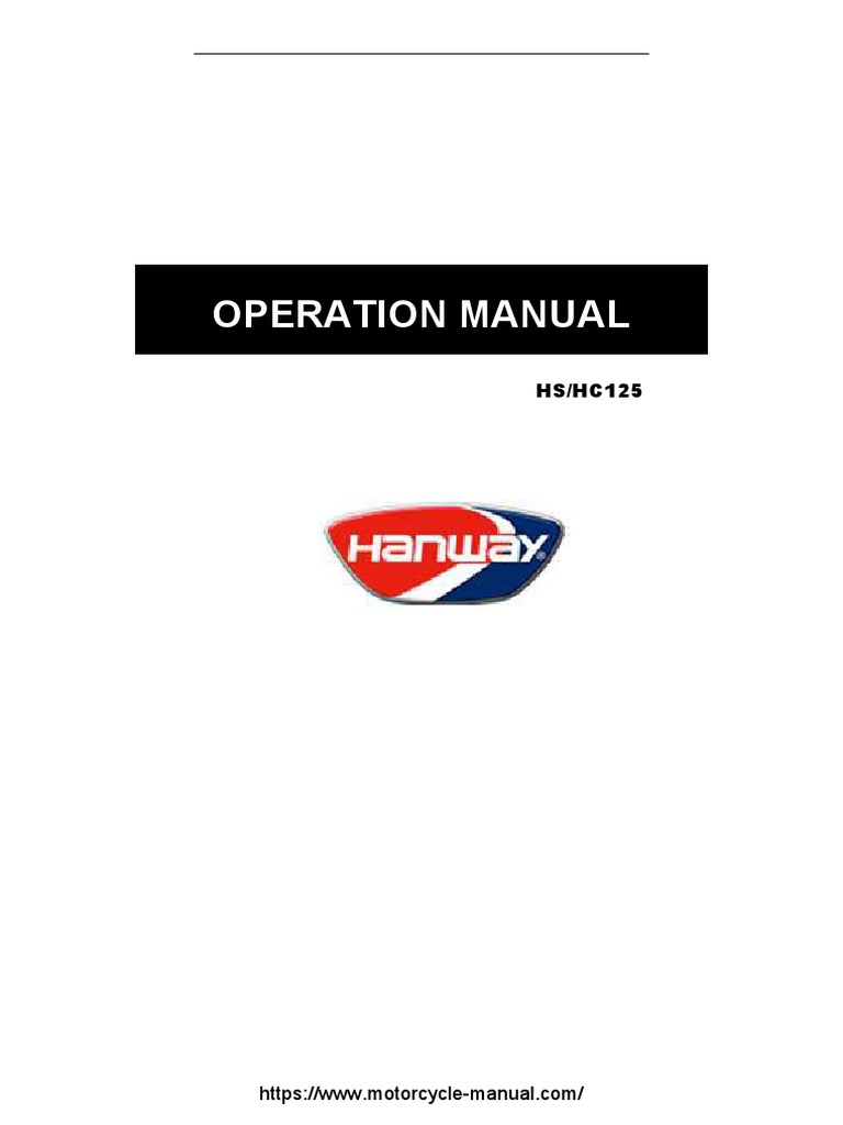 HS125 Motorcycle Operation Manual | PDF | Tire | Gasoline