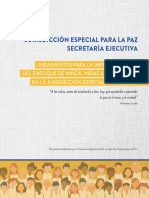 Lineamientos para La Implementación Del Enfoque de Niños Niñas y Adolescentes en La Jurisdicción Especial para La Paz