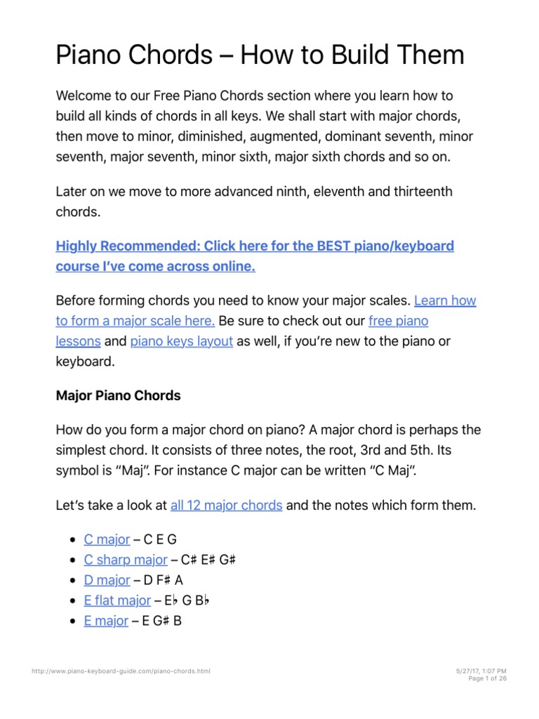 Piano Chords Howtobuild Pdf Chord Music Musical Scales
