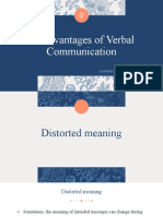 Disadvantages of Verbal Communication