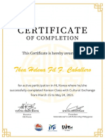 Hi Korea Certificate 수료증 4