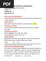 Relazione Laboratorio misure forze