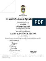 El Servicio Nacional de Aprendizaje SENA: Higiene Y Manipulacion de Alimentos