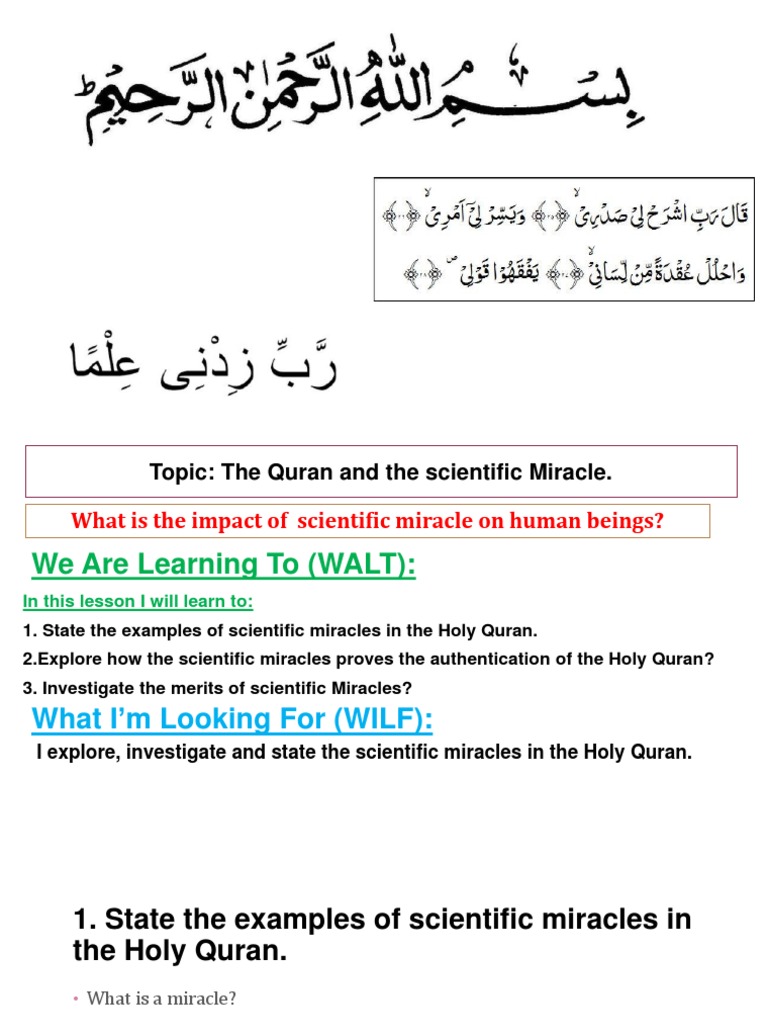 Ppt Scientific Miracle In The Holy Quran Pdf Quran Islam