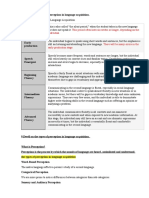 Types of perception in language acquisition